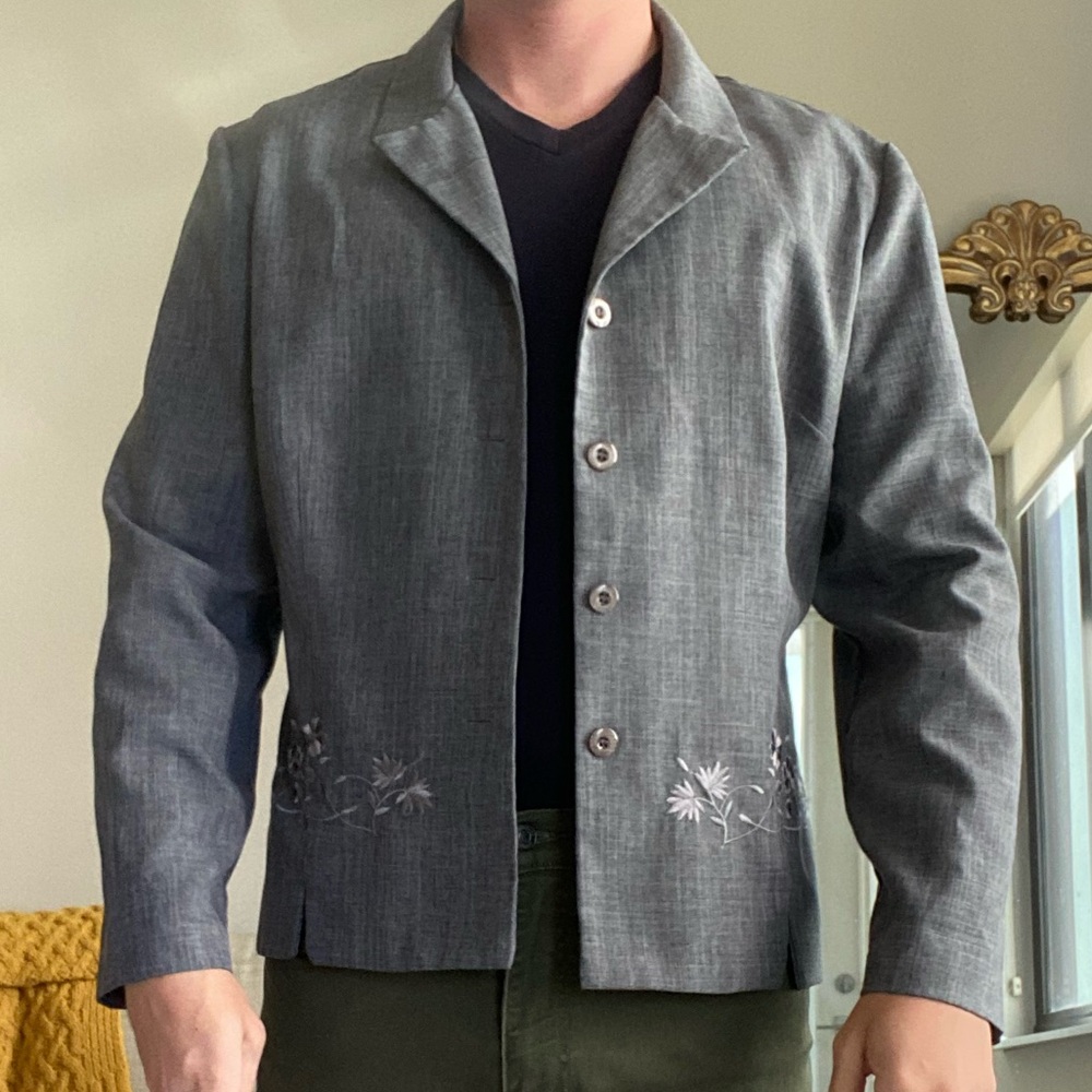 Sag Harbor Jacket With Floral embroidered Accents